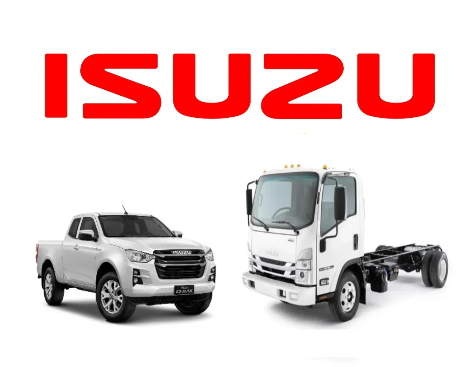 Une camionnette et un semi-remorque l'un à côté de l'autre.