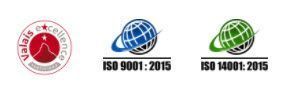 Trois logos pour iso 9001, iso 14001 et iso 14001.