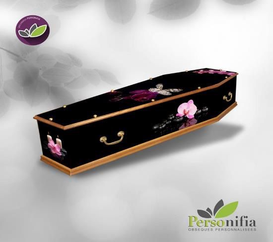 Cercueil avec motif personnalisé orchidées