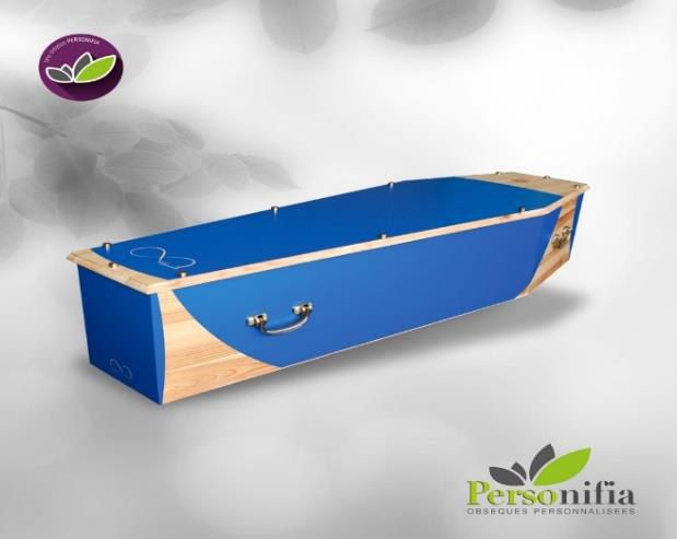Cercueil avec motif personnalisé bleu