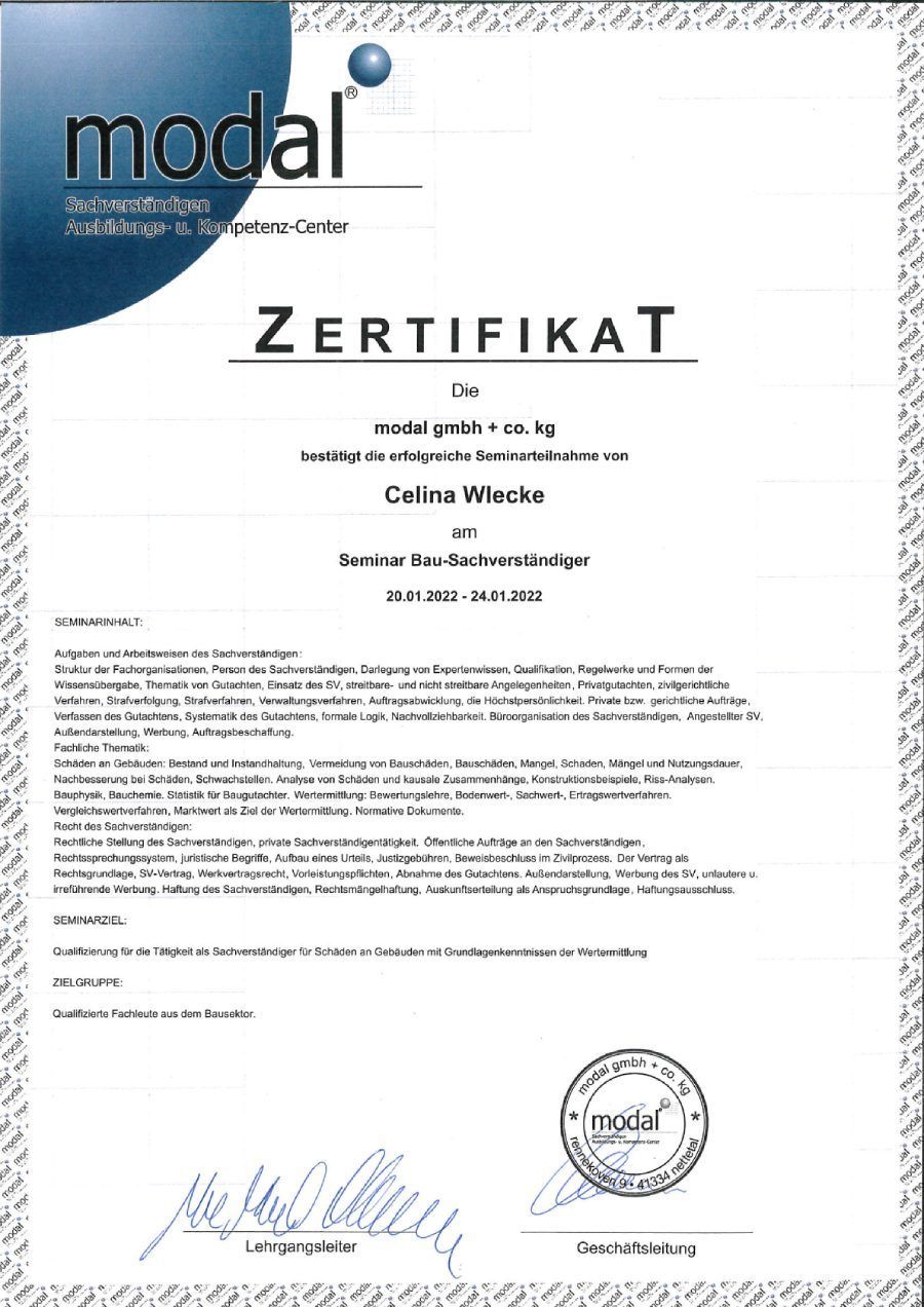 C.Wlecke-Energie GmbH Zertifikat