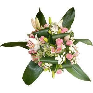 Bouquet de fleurs rose et vert