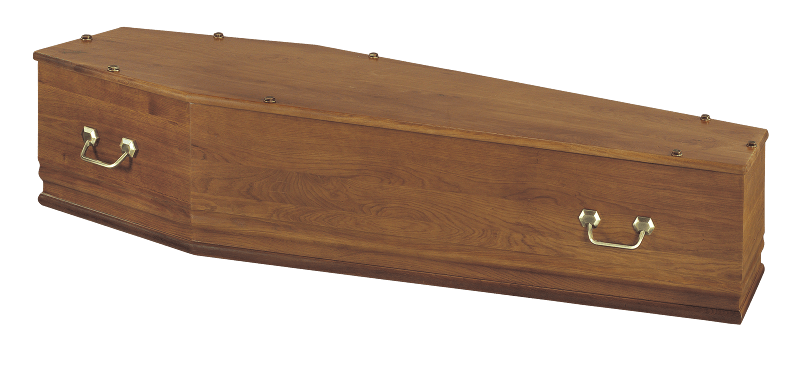 Cercueil en bois marron foncé