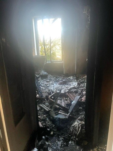 Pièce remplie de gravat