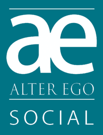 Logo Alter Ego Social en blanc