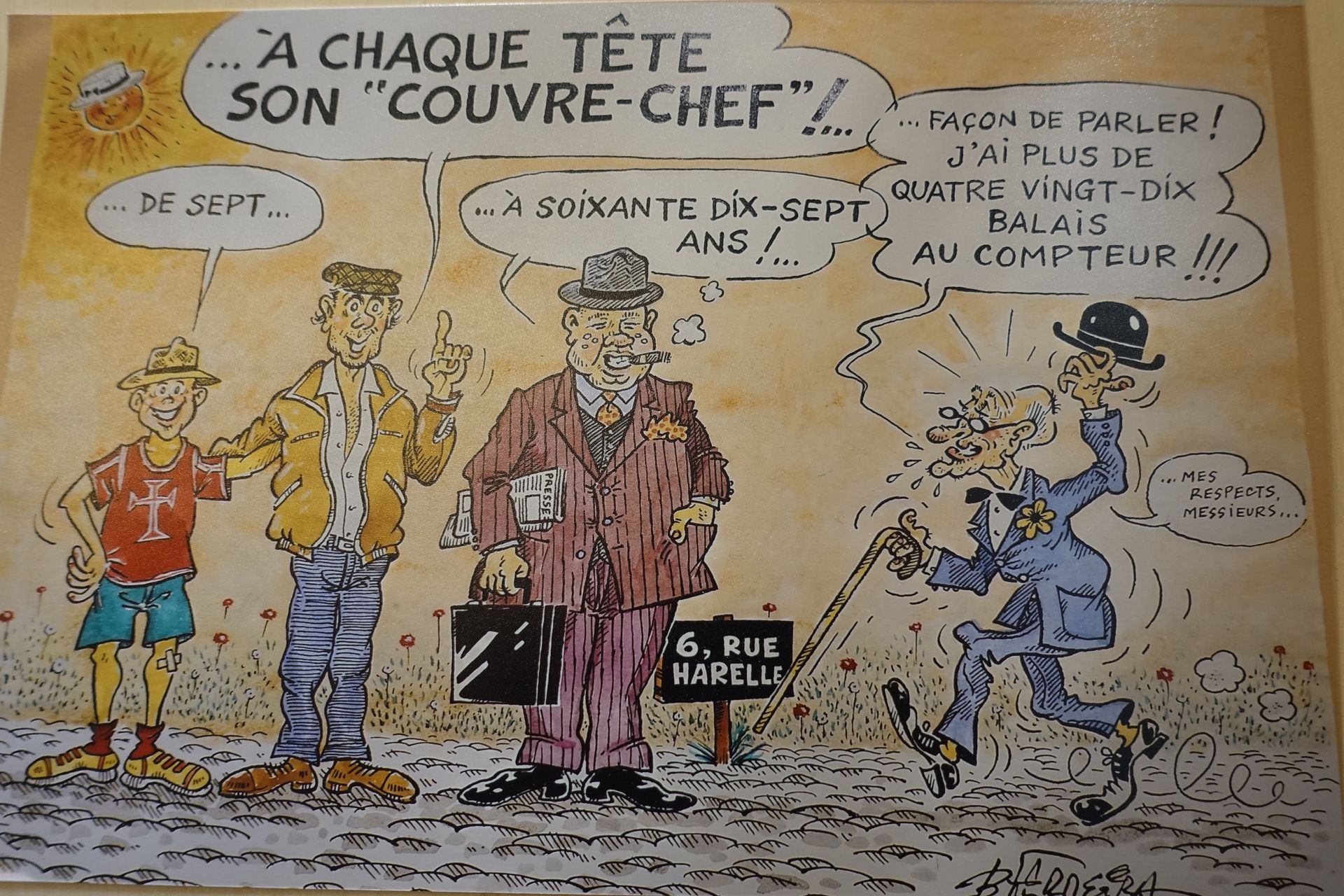 Illustration d'une bande dessinée avec le personnage principal disant : 