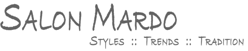Ein schwarz-weißes Logo für Salon Mardo Styles Trends Tradition