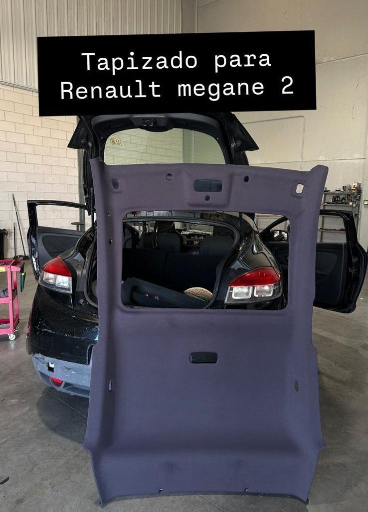 Revestimiento de techo de coche de color azul oscuro correspondiente a un Renault Mégane 2