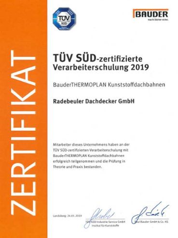 Zertifikat-TÜV Bauder