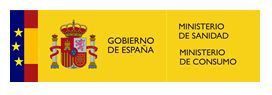 A yellow sign with the words gobierno de espana and ministerio de sanidad on it.