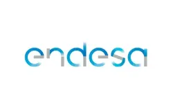 Logotipo de Endesa en azul y gris sobre fondo blanco.
