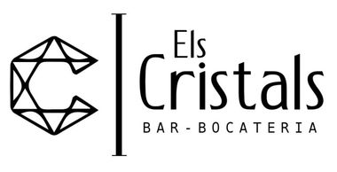 Logotipo del bar "Els Cristals". Icono "C" en forma de diamante junto al texto: "Els Cristals BAR-BOCATERIA".