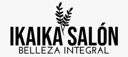 Un logotipo en blanco y negro para un salón con una planta en el medio.