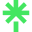 Una estrella verde sobre un fondo blanco.