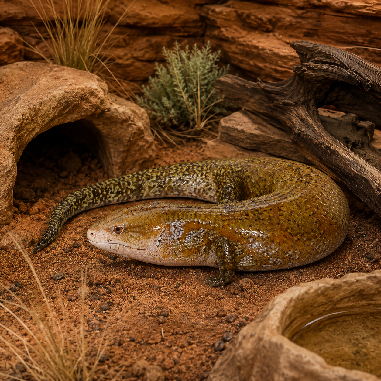 Tiliqua gigas keyensis sinikieliskinkki indonesialainen harvinainen 