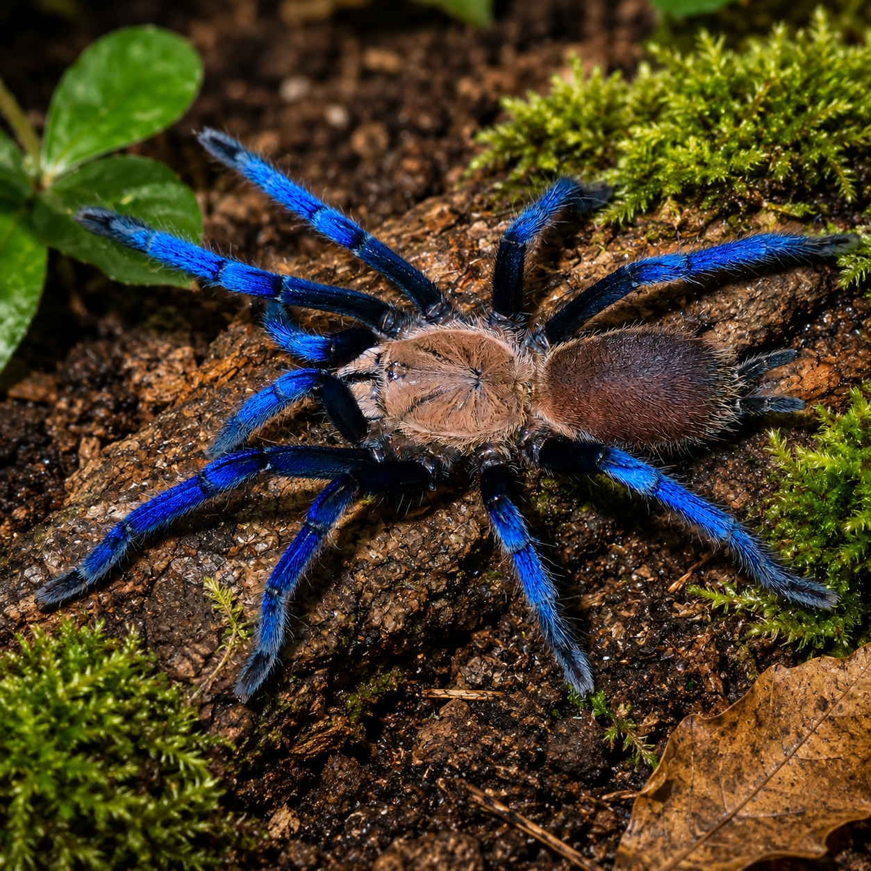 Birupes simoroxigorum -tarantula, myytävänä oleva sinijalkainen lintuhämähäkki
