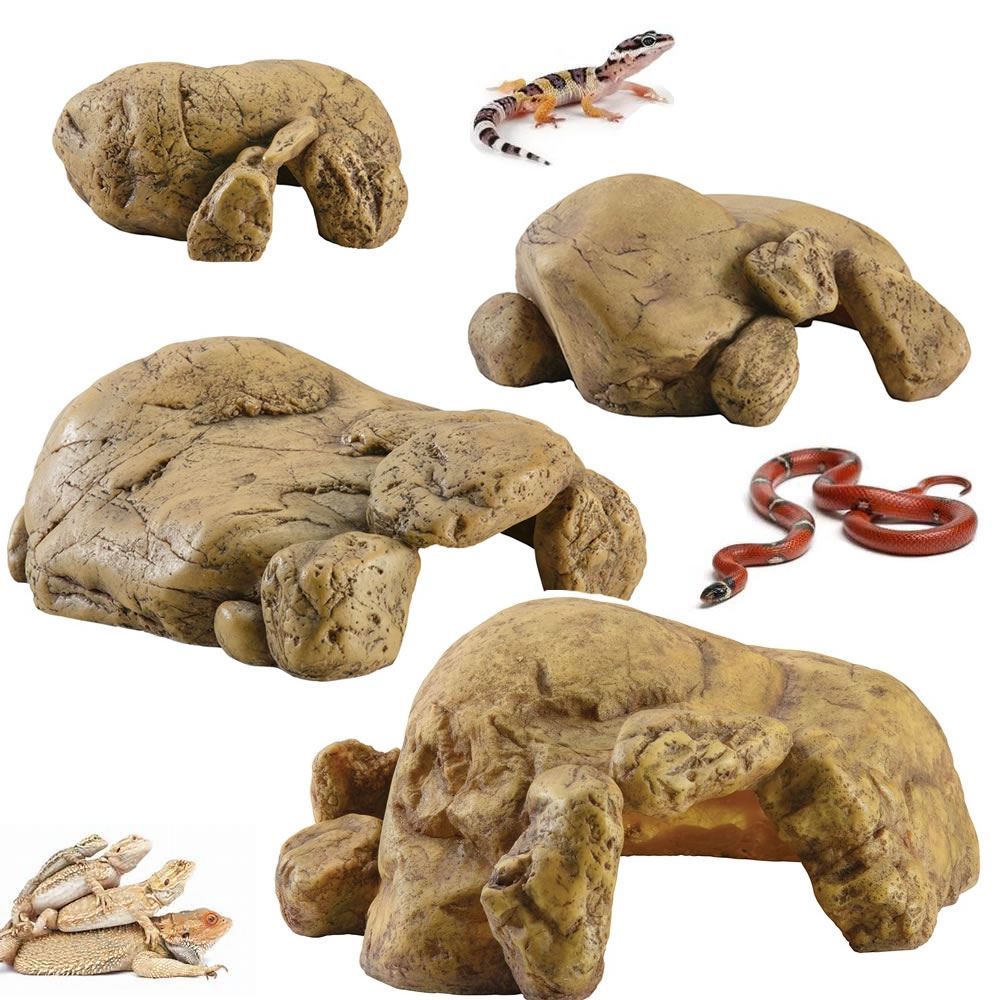 terraario sisustus piilo kivi leopardigekko terraarion reptile cave exoterra