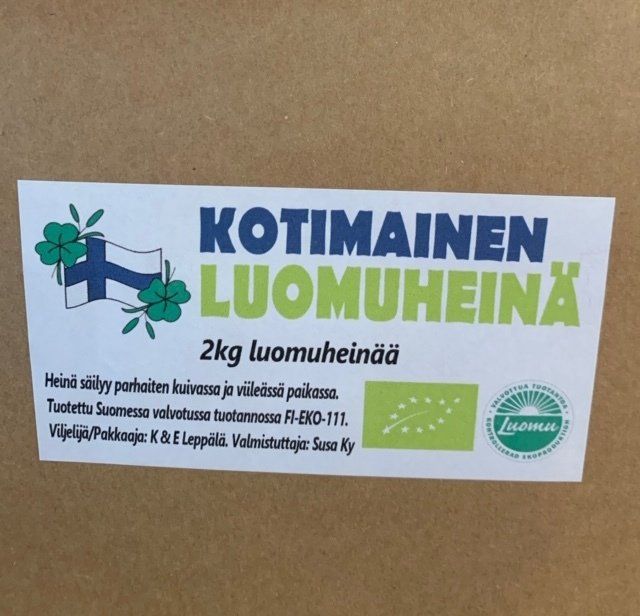 luomuheinää paperipussissa pori myydään heinä luomuheinä 2kg
