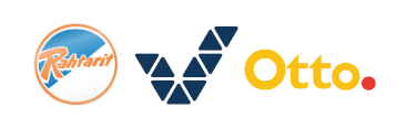 Logot Rashtaritille, sinivalkoiselle geometriselle muodolle, ja Ottolle.