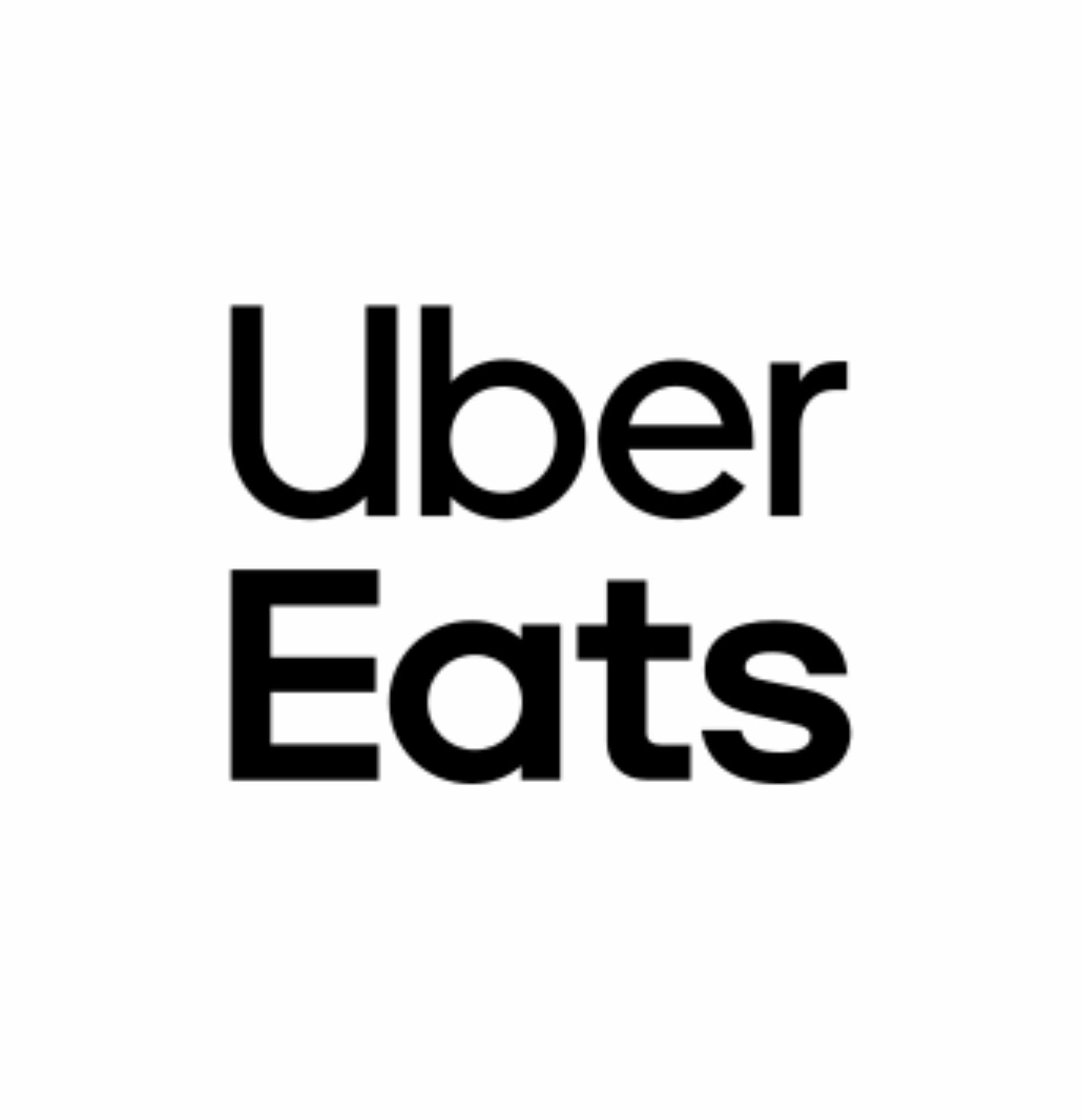 Logotipo de Uber Eats en texto negro sobre fondo blanco.