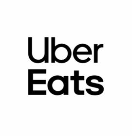 Logotipo de Uber Eats en texto negro sobre fondo blanco.