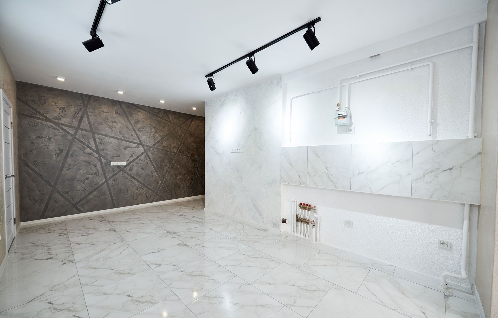 Une pièce après rénovation de chauffage.
