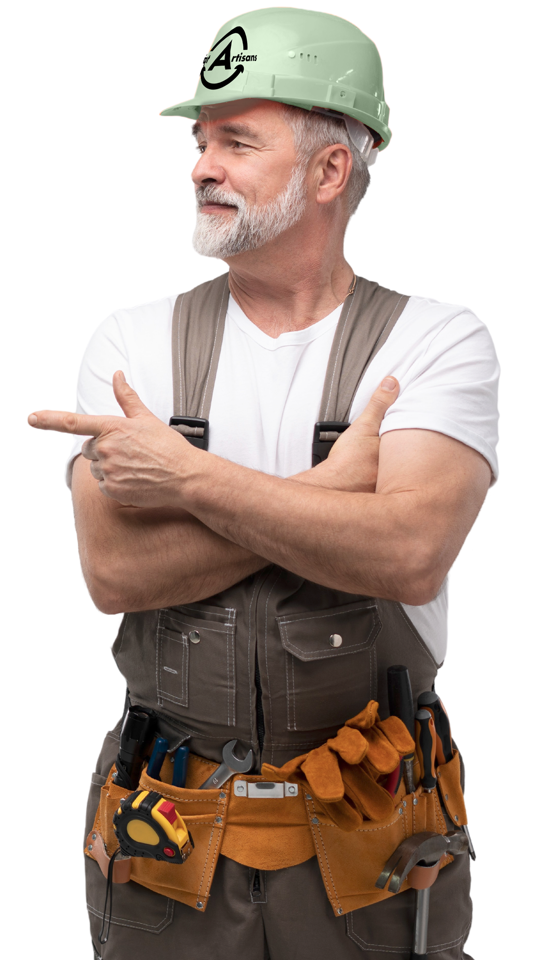 Une paire de mains tenant un prospectus de chez Point Artisans.