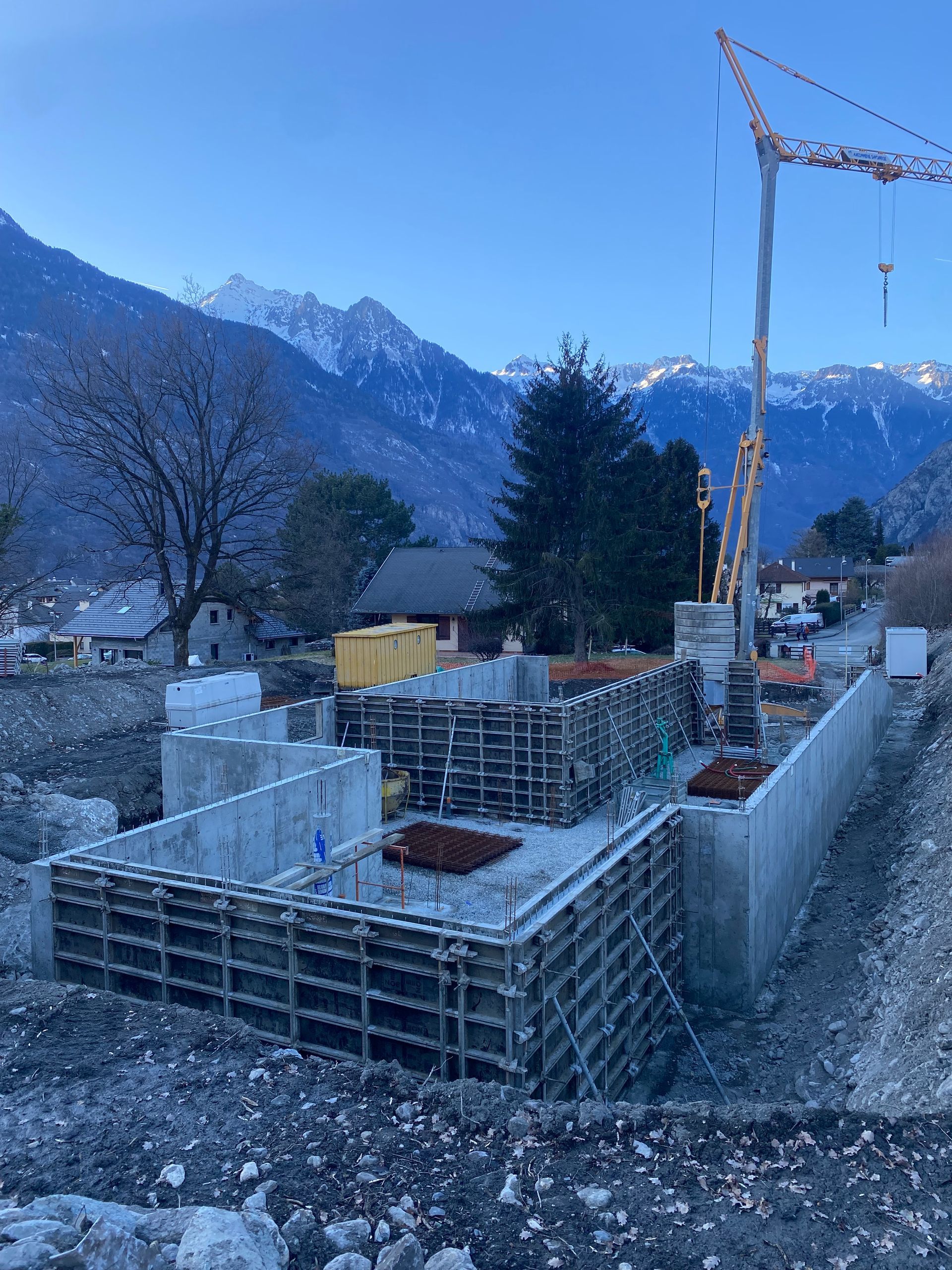 Photo des murs en construction pour une maison individuelle