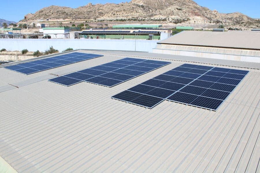 Un techo con muchos paneles solares.