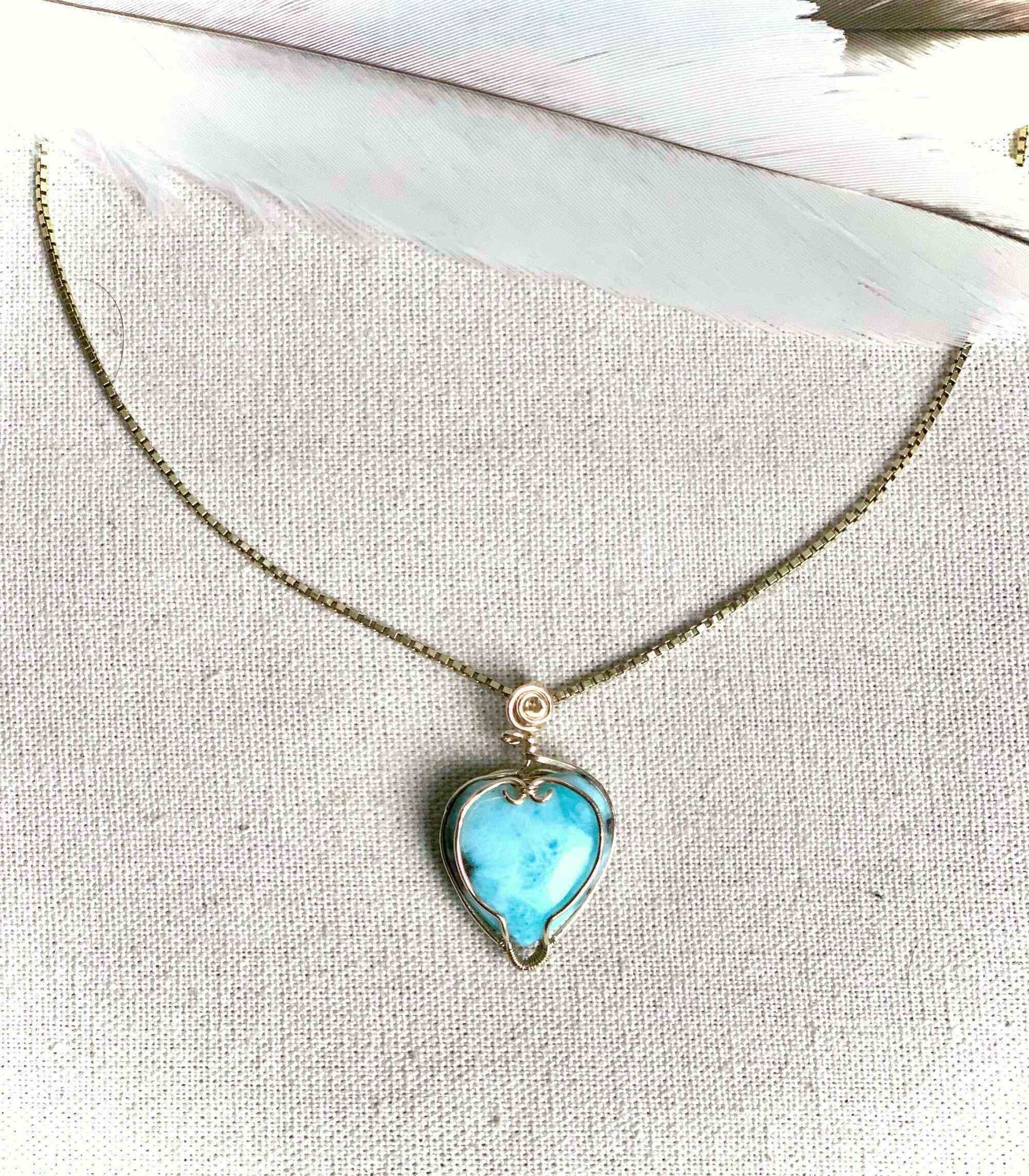 larimar - wire wrapping