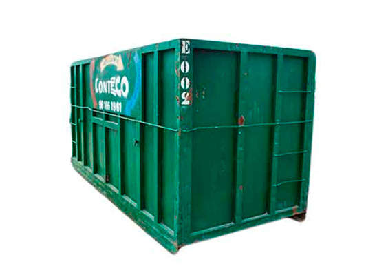 Contenedor verde con logo CONTTECO.