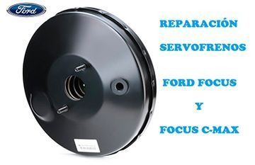 Servofreno Ford Focus negro con texto de reparación.