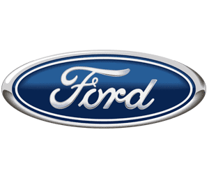 Logotipo de Ford: óvalo azul con borde plateado, texto 