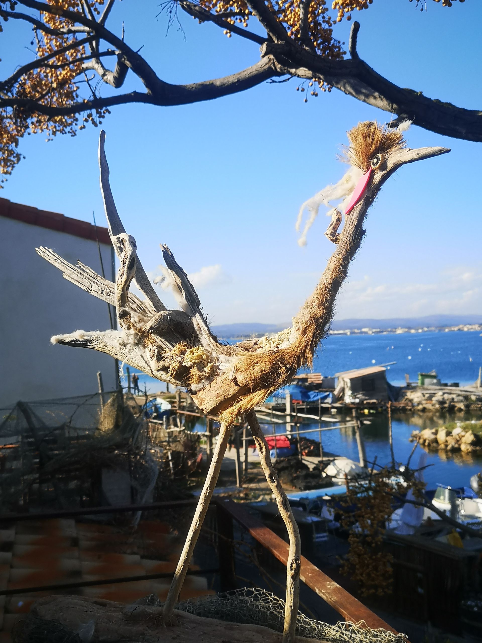 Oiseau en bois flotté