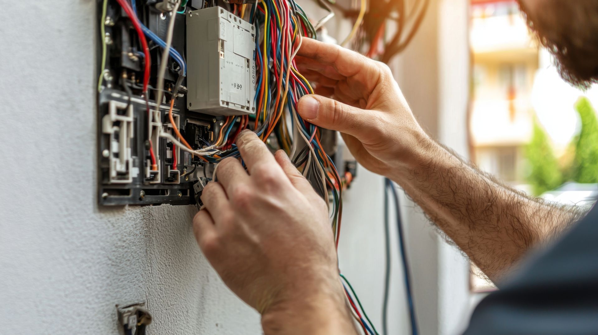 Un tableau électrique en cours de rénovation