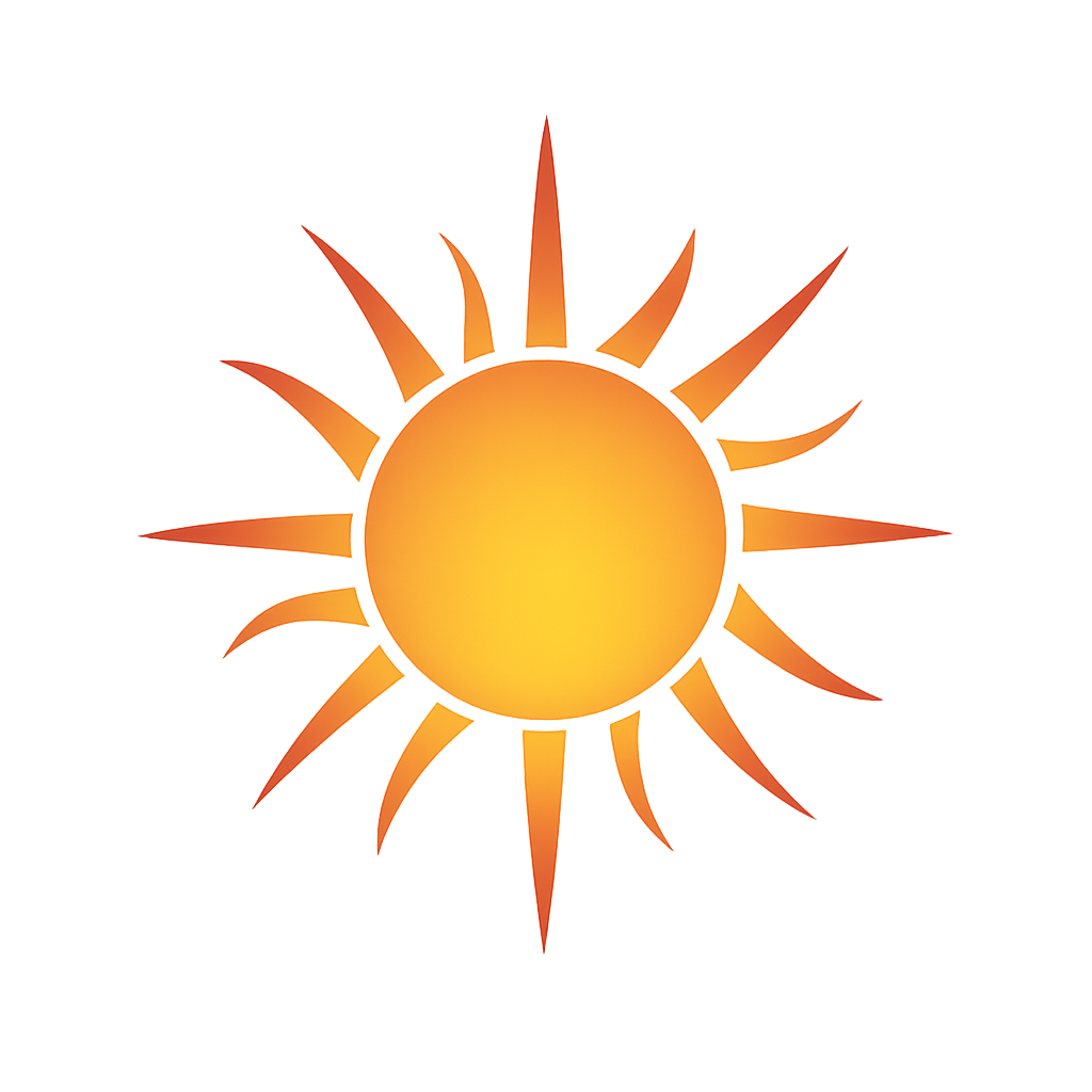 Soleil jaune et orange