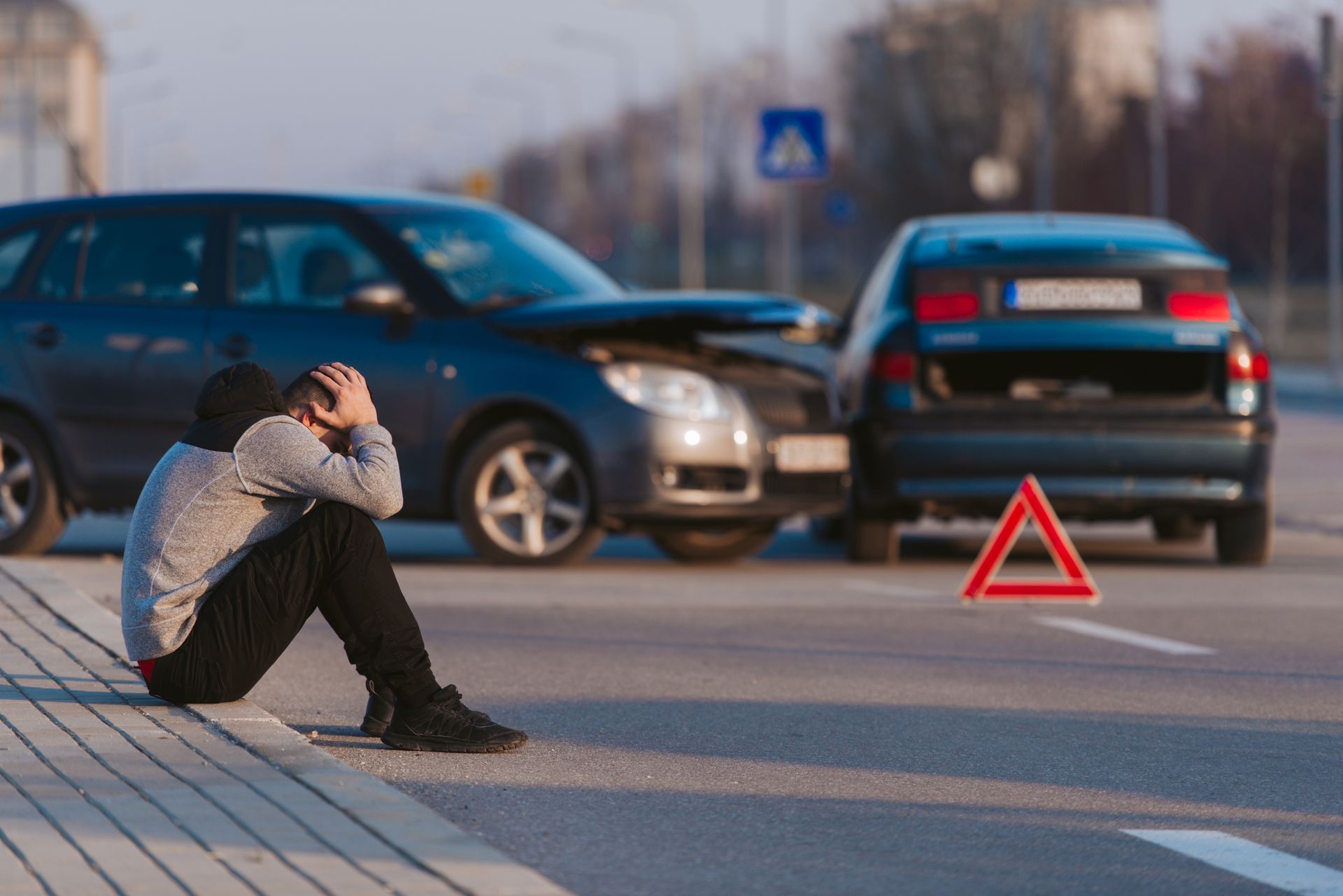 Personne après accident de la route