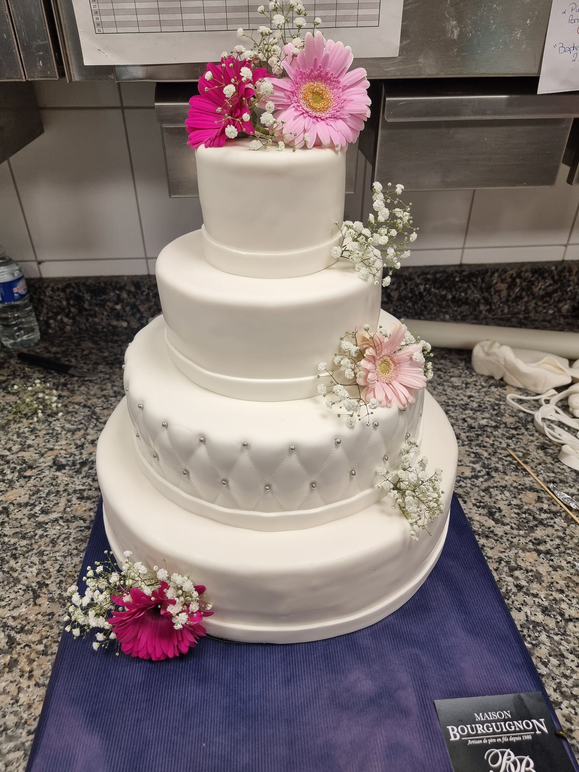 Gâteau de mariage texture tissus