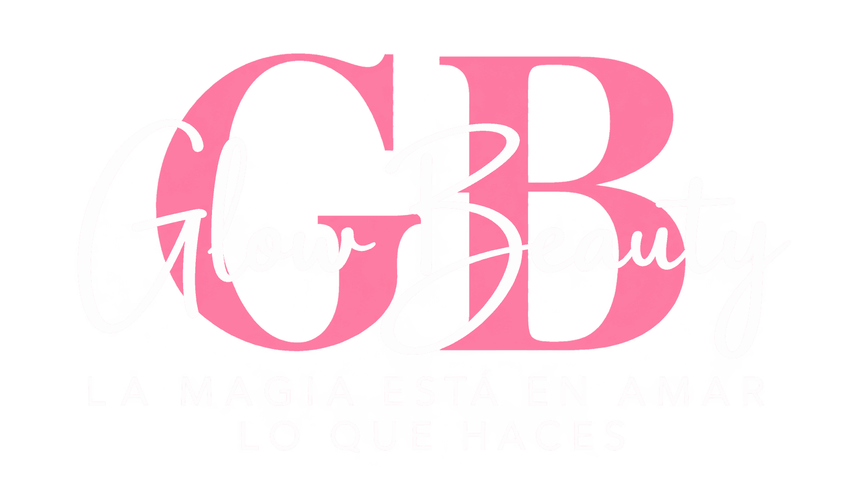 Logotipo rosa con las letras «G» y «B» superpuestas en una tipografía serif