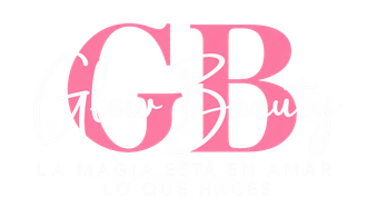 Logotipo rosa con las letras «G» y «B» superpuestas en una tipografía serif