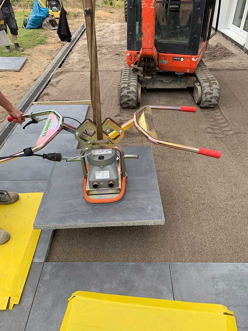 Gehweg, Pflasterlegung