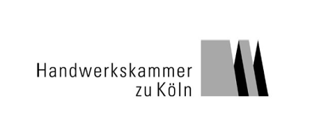 A black and white logo for handwerkskammer zu koln