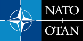 Un logotipo azul y negro para la OTAN y la OTAN.