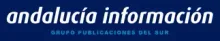 La palabra Andalucía está sobre un fondo azul.