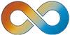 Un símbolo de infinito colorido sobre un fondo blanco.