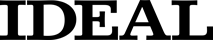 La palabra ideal está escrita en blanco y negro sobre un fondo blanco.