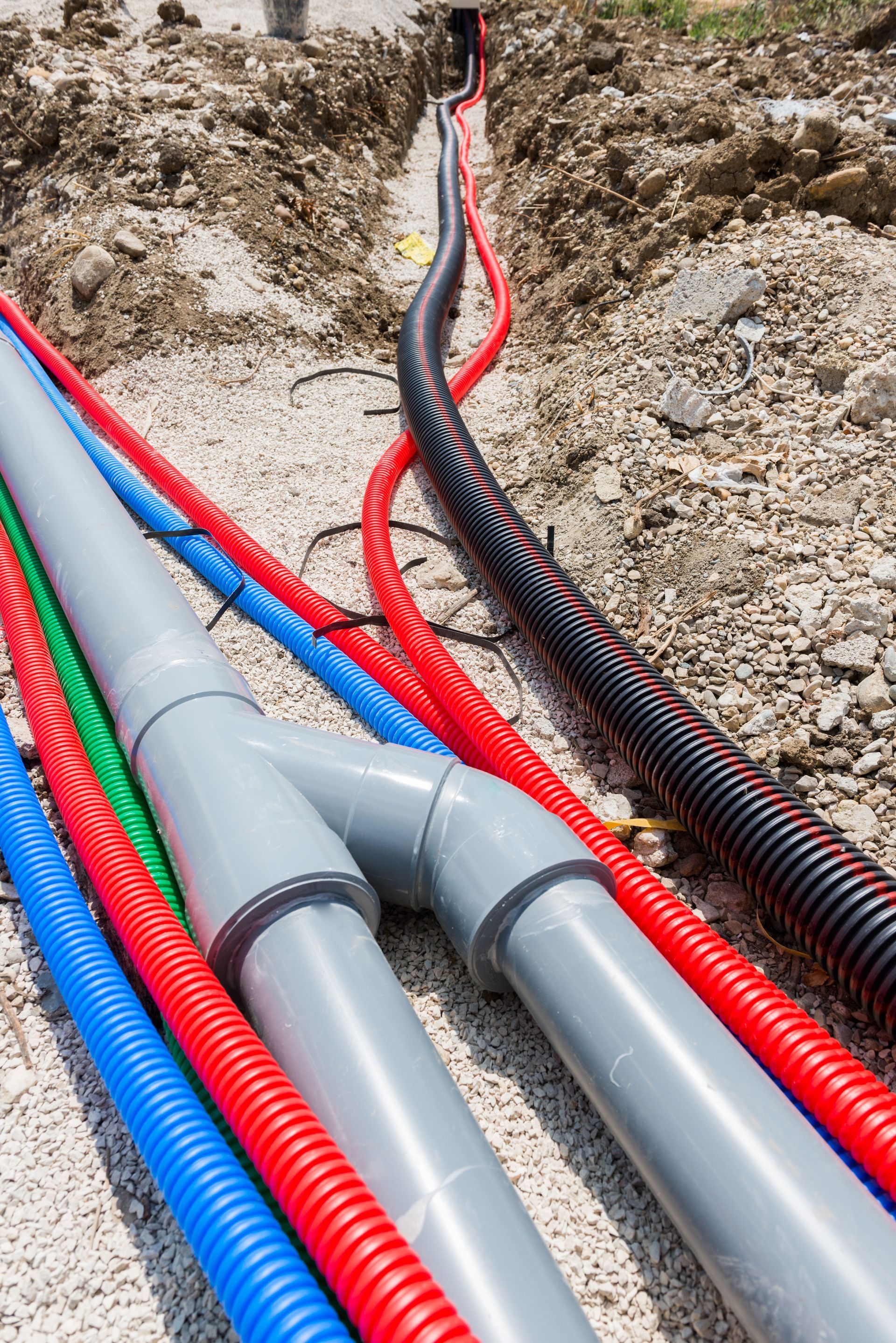 Installation de tuyau pour viabiliser le terrain