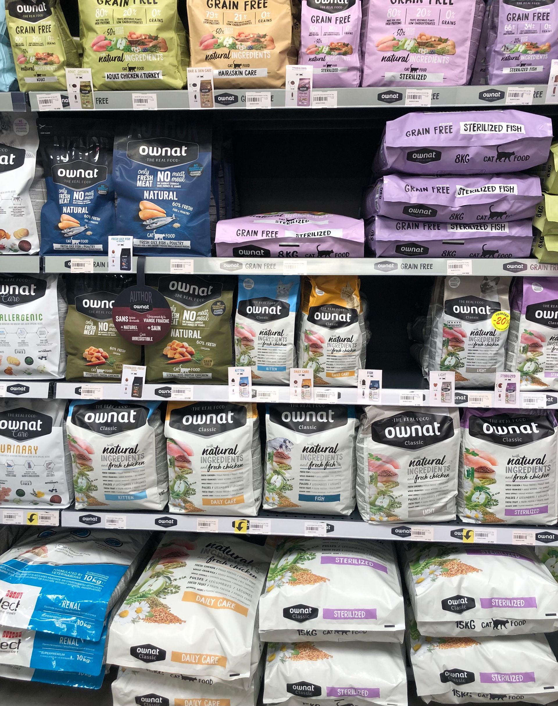 Rayon d'aliments pour chats