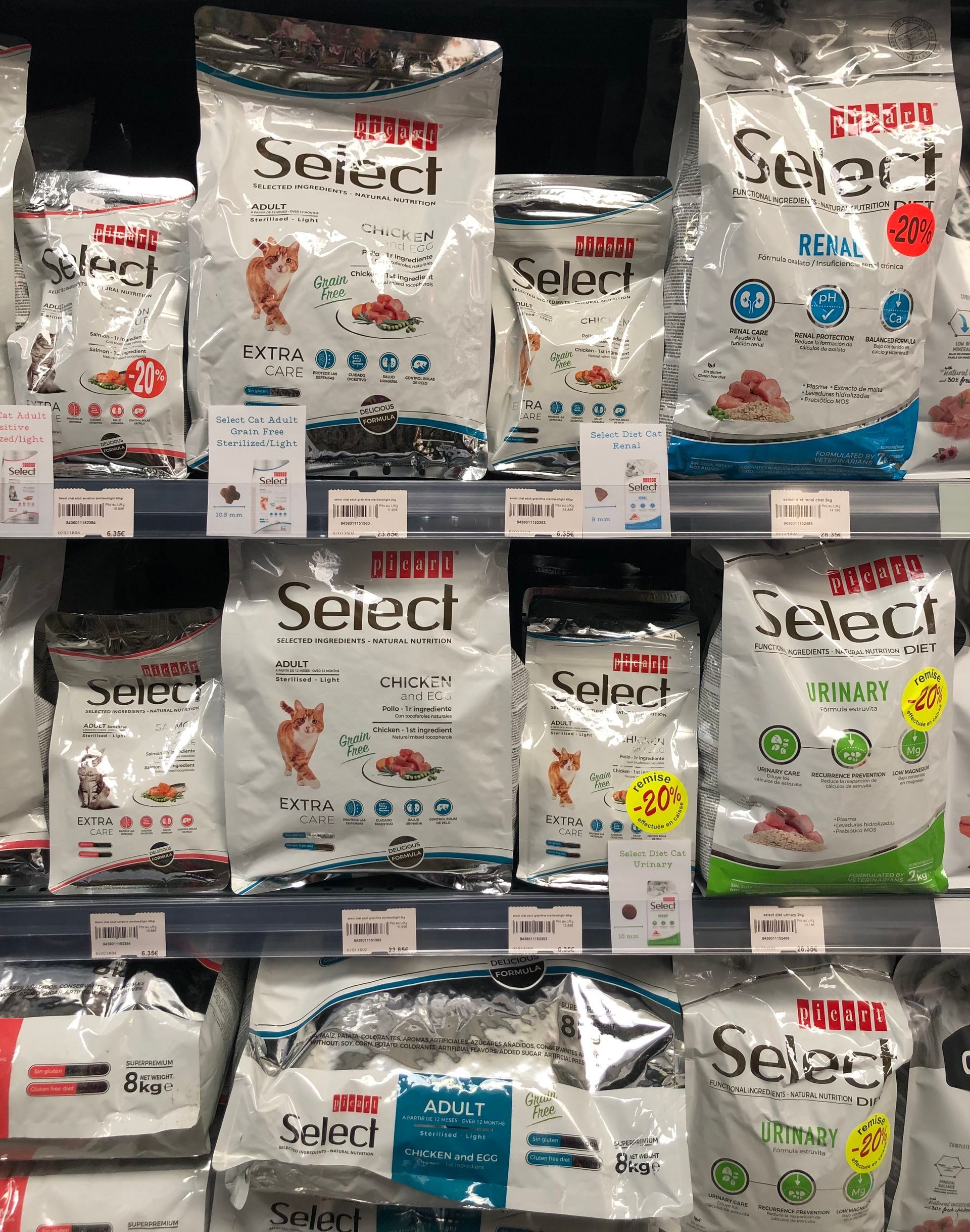 Paquets de croquettes