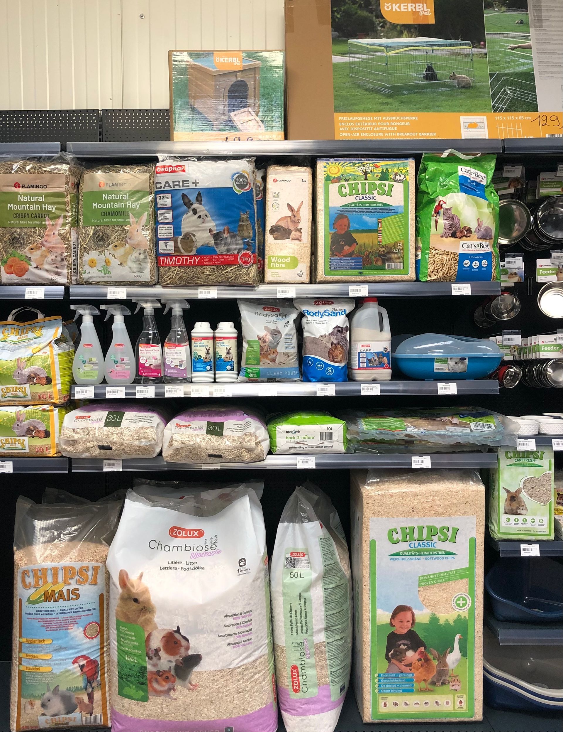 Litières et aliments pour rongeurs